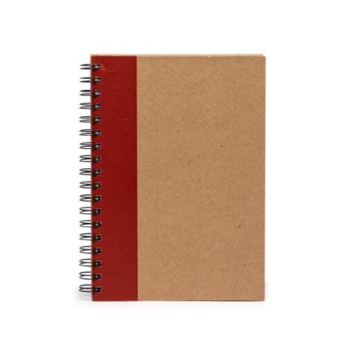 CADERNO CAPA KRAFT LAMINADA SPX-15091 NA COR VERMELHO