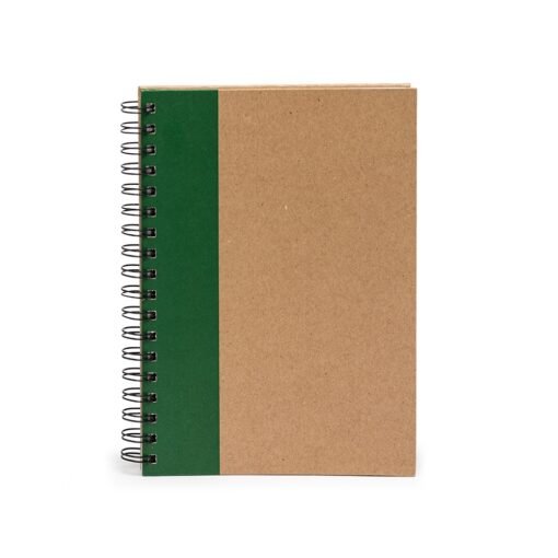 CADERNO CAPA KRAFT LAMINADA SPX-15091 NA COR VERDE