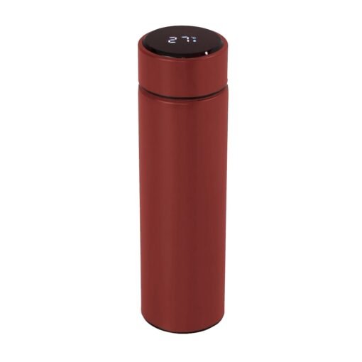 GARRAFA TÉRMICA 400ML C/ TERMÔMETRO SPX-14794 NA COR VERMELHO