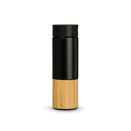 GARRAFA TÉRMICA 400ML C/ BASE P/ CELULAR SPX-02407 NA COR PRETO