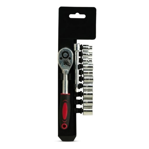KIT FERRAMENTAS CATRACA C/ 10 SOQUETES SPX-07032-PRE NA COR PRETO