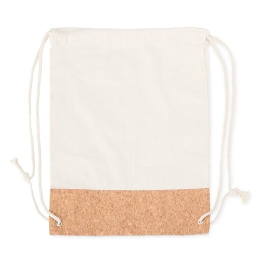 MOCHILA SACO DE LONA E CORTIÇA SPX-08078-BEG NA COR BEGE