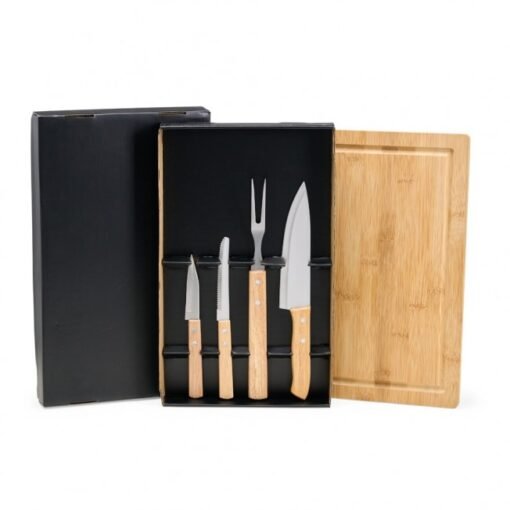 KIT CHURRASCO 5 PEÇAS SPX-14697B-PRE NA COR PRETO