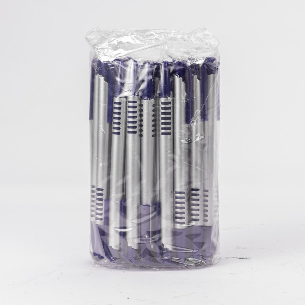 PACOTE C/ 50 PÇS CANETA PLÁSTICA SPX-P@3017D-PRA/AZU NA COR PRATA