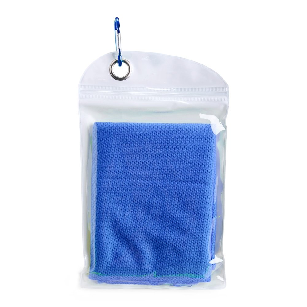 TOALHA ESPORTIVA REFRESCANTE DE ELASTANO SPX-08226 NA COR AZUL