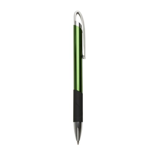 Caneta Com Logo Metal - verde com detalhes em prata