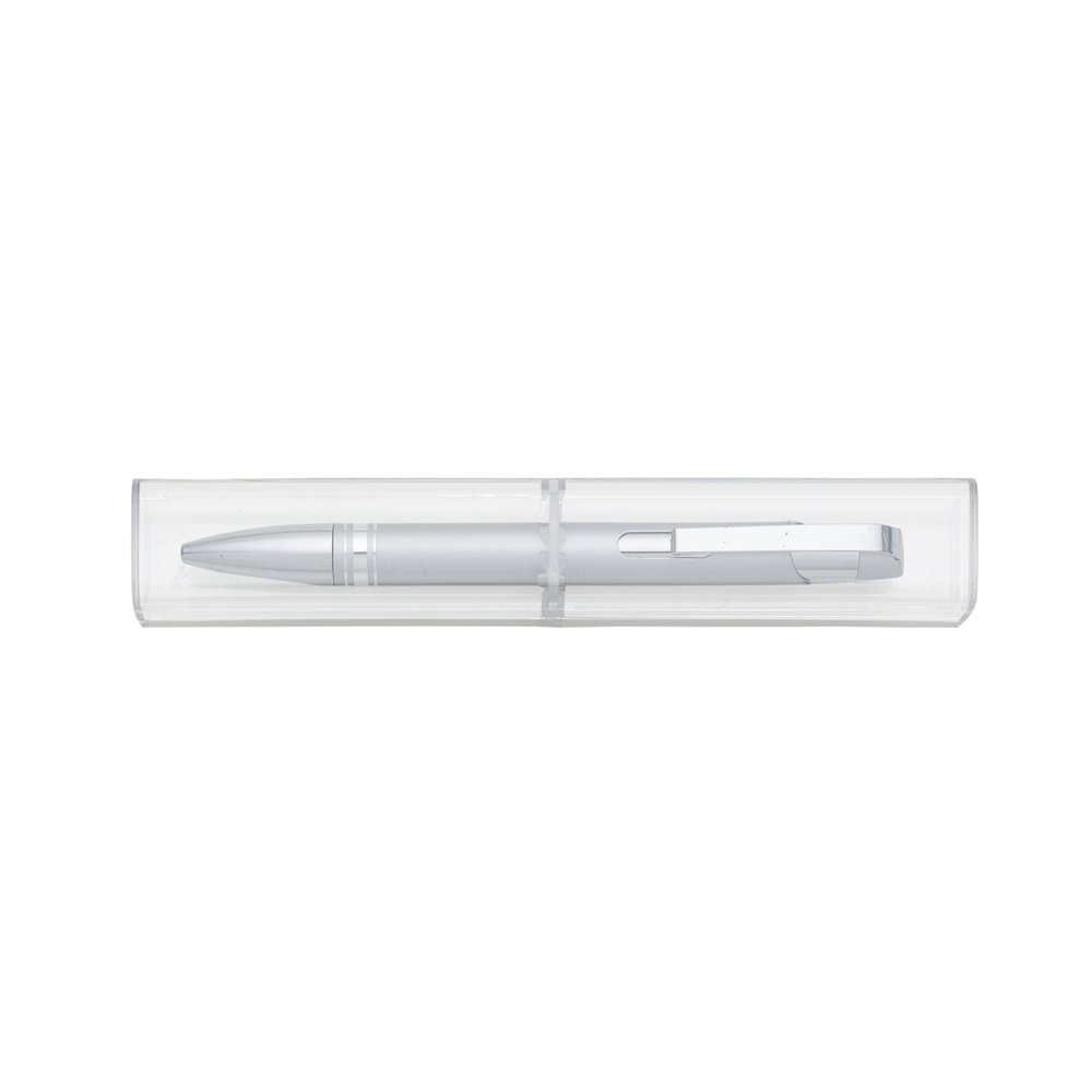 CANETA SEMI - METAL C/ TUBINHO ACRILICO  SPX-12653 NA COR PRATA