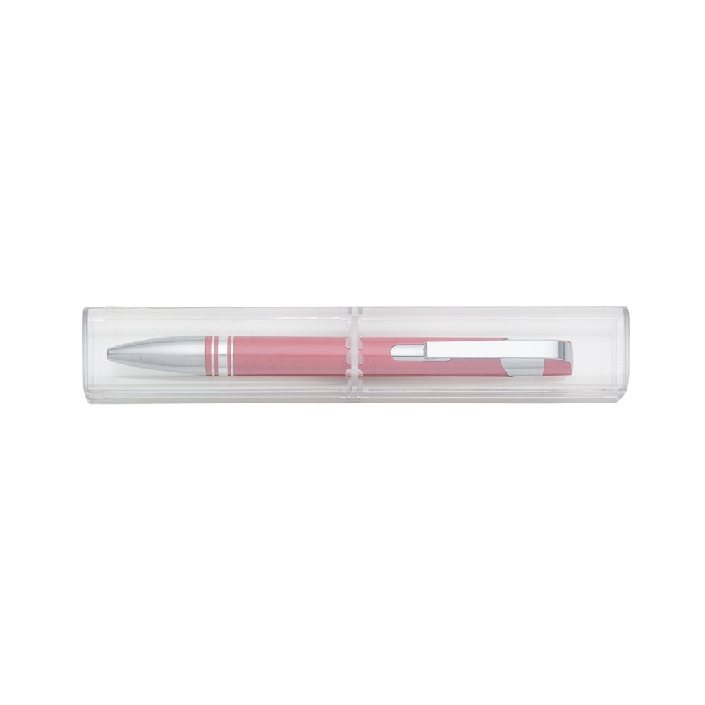 CANETA SEMI - METAL C/ TUBINHO ACRILICO  SPX-12653 NA COR VERMELHO
