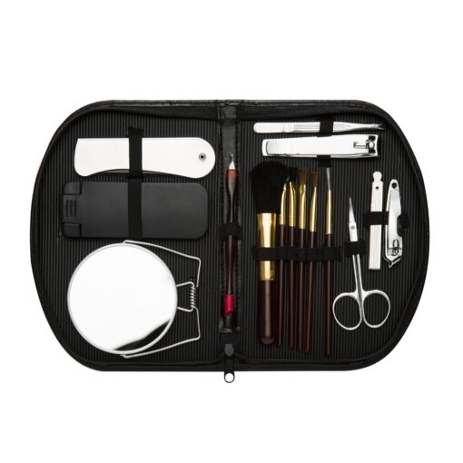 Kit Manicure Personalizado Couro Sintético - Preto SPX-10127-PRE