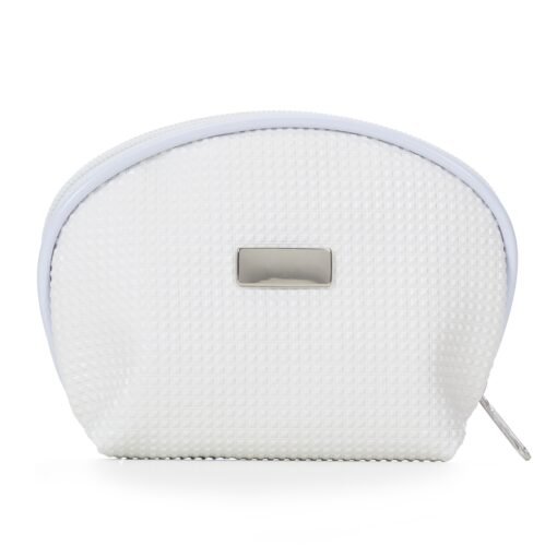 NECESSAIRE DE COURO SINTÉTICO SPX-13042-BCO/PRA NA COR BRANCO