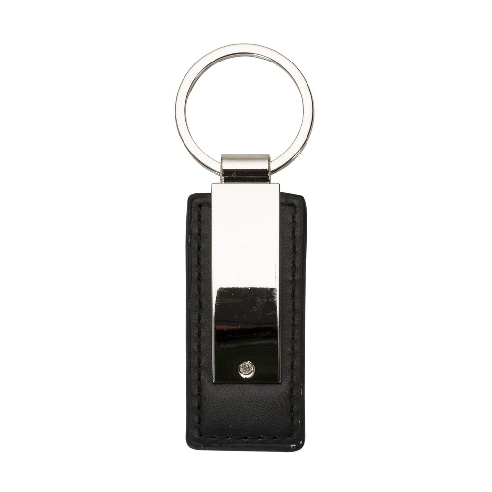 CHAVEIRO METAL COM COURO SPX-13483 NA COR PRETO