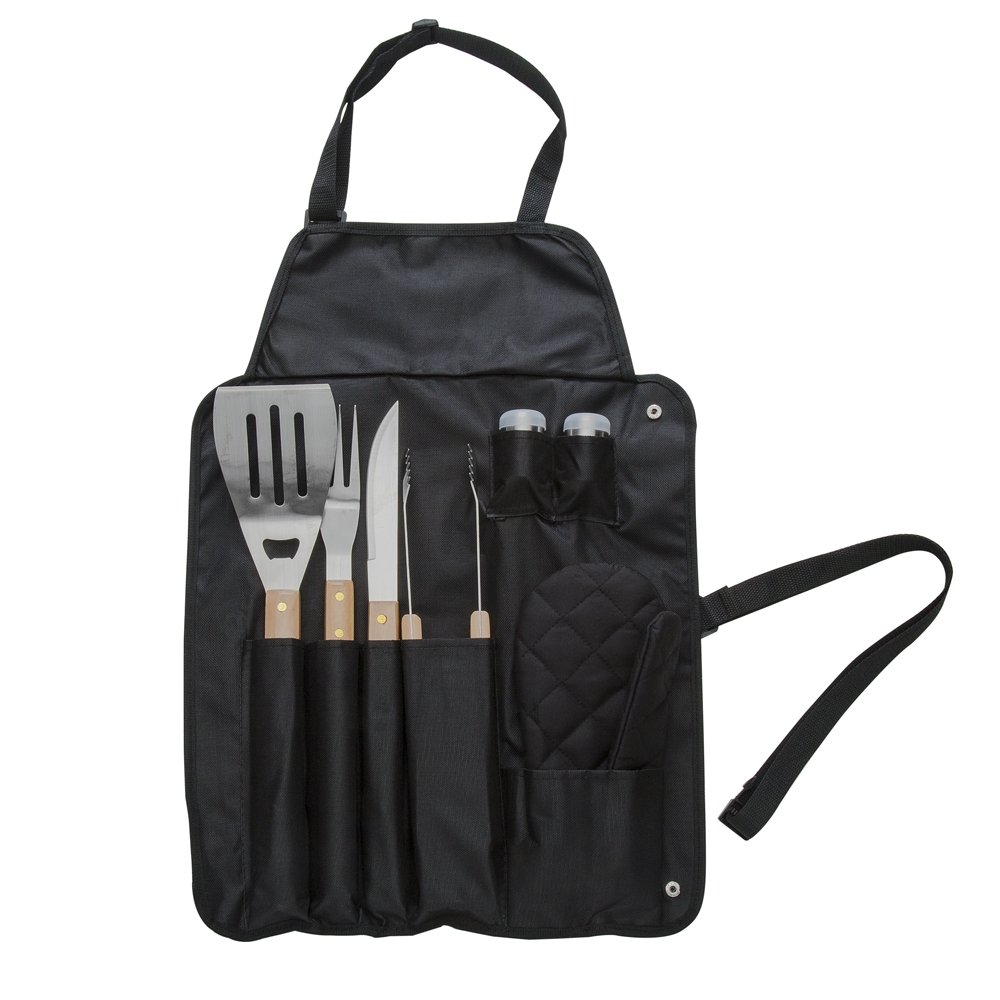 KIT CHURRASCO C/ 8 PEÇAS  SPX-05184 NA COR PRETO