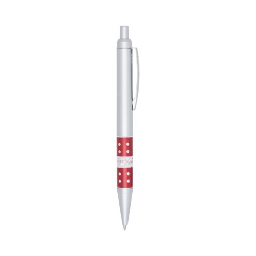 Caneta Personalizada Plástica - Vermelho/Prata SPX-00634-PRA/VM