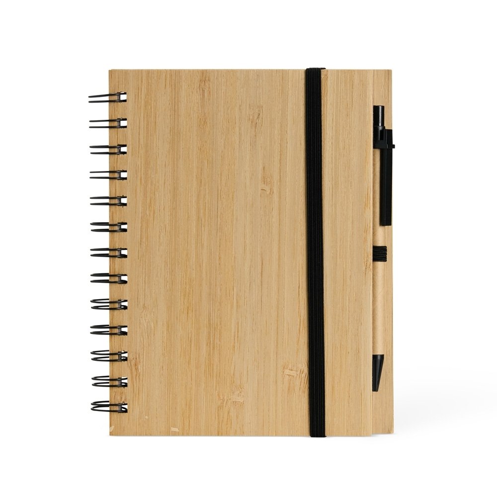 BLOCO DE ANOTAÇÕES BAMBU COM CANETA SPX-18748 NA COR BAMBU