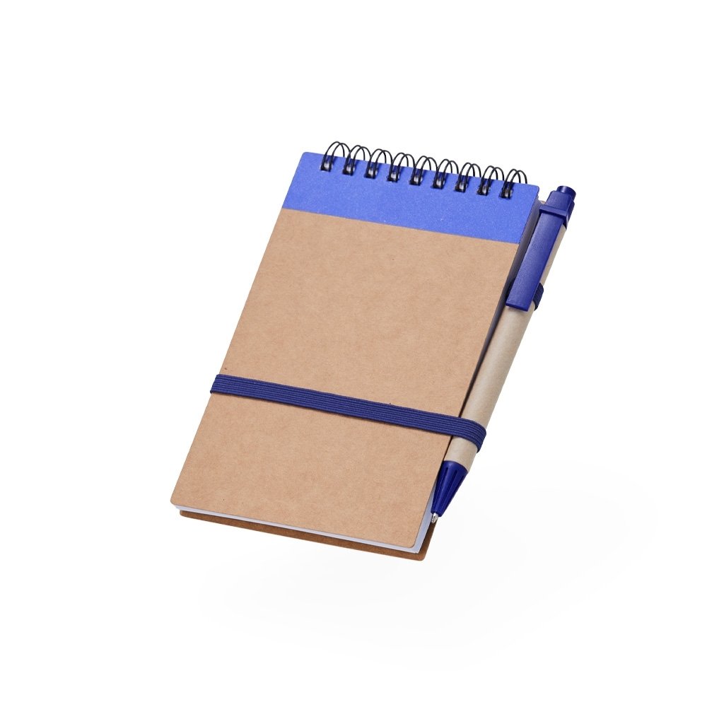 BLOCO DE ANOTAÇÕES ECOLÓGICO COM CANETA SPX-$@05064-AZC NA COR AZUL