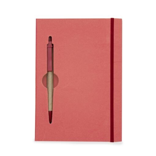 BLOCO DE ANOTAÇÕES C/ CANETA ECOLÓGICA  SPX-13005-VM NA COR VERMELHO