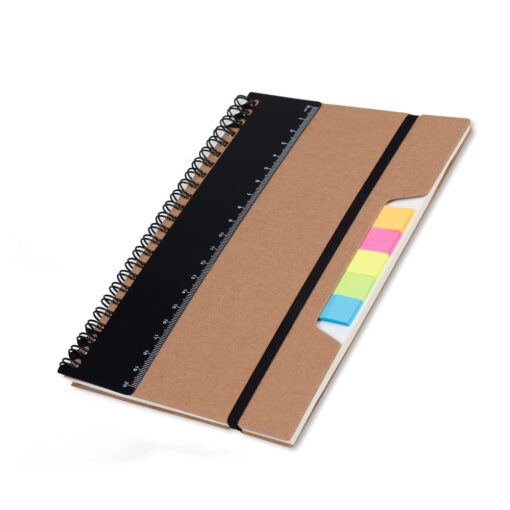 Caderno Personalizado P/ Anot. Kraft Com Elastico na cor preto