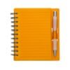 Caderno Plástico Com Caneta Personalizada São Paulo na cor Laranja com Branco
