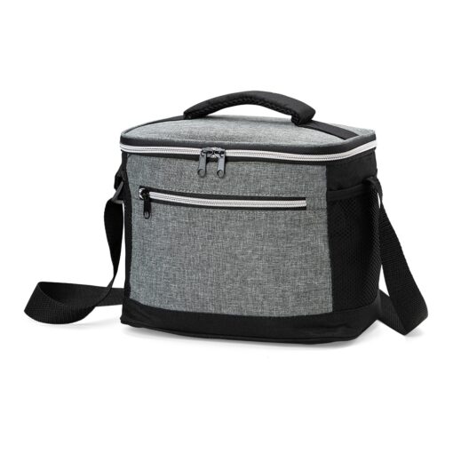 Bolsa Personalizada Térmica 10L - cinza com detalhes em preto