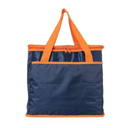 Bolsa Com Logo Térmica 40L 420D - azul com detalhes em laranja