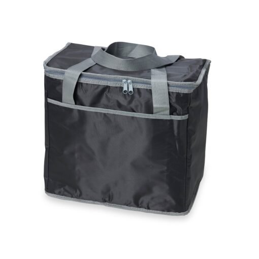 Bolsa Promocional Térmica 37L 420D - preto com detalhes em cinza