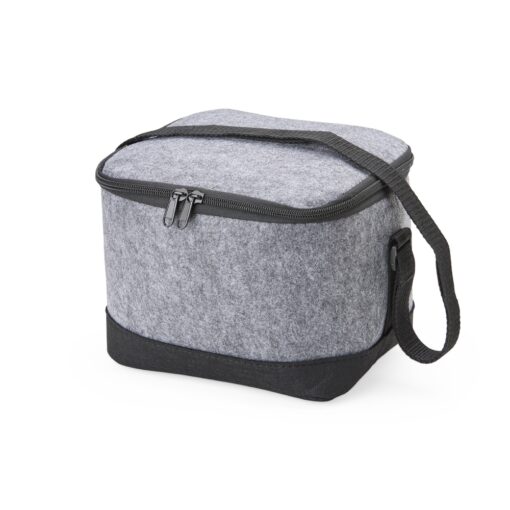 Bolsa Personalizada Térmica 6L - cinza com detalhes em preto