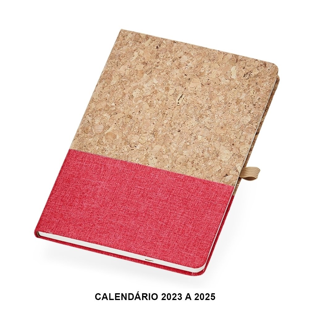 CADERNETA A5 CORTIÇA SPX-18112 NA COR VERMELHO