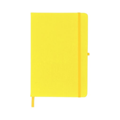 Caderneta Personalizada Para Empresas Emborrachada Com Porta Caneta na cor amarelo