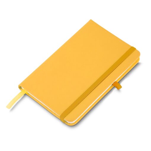 Caderneta Para Brindes Emborrachada Com Porta Caneta na cor amarelo