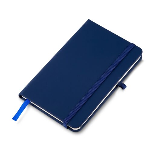 Caderneta Personalizada Emborrachada Com Porta Caneta na cor azul