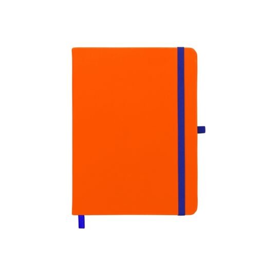 CADERNETA EMBORRACHADA COM PORTA CANETA SPX-14429P-CST NA COR LARANJA