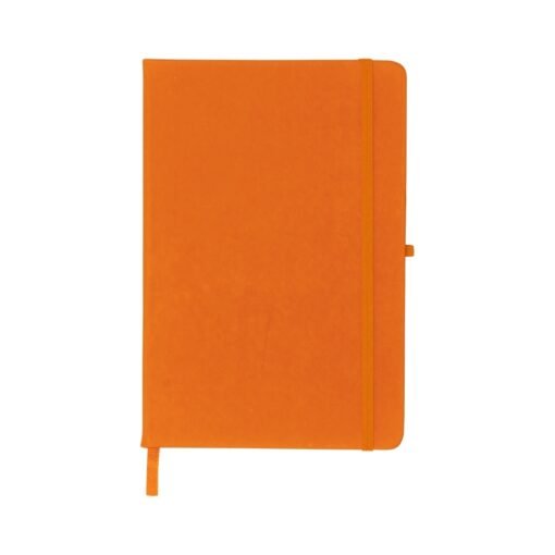 CADERNETA EMBORRACHADA COM PORTA CANETA SPX-14092SN-LAR NA COR LARANJA