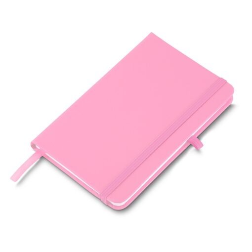 Caderneta Personalizada Para Empresas Emborrachada Com Porta Caneta na cor rosa