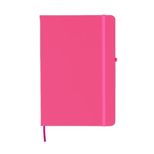 Caderneta Para Brindes Emborrachada Com Porta Caneta na cor rosa
