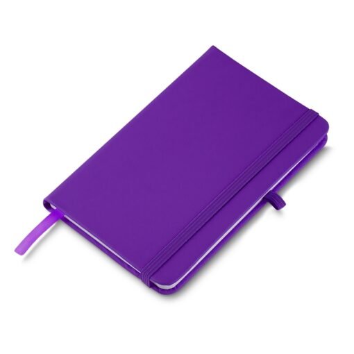 Caderneta Com Logo Emborrachada Com Porta Caneta na cor roxo