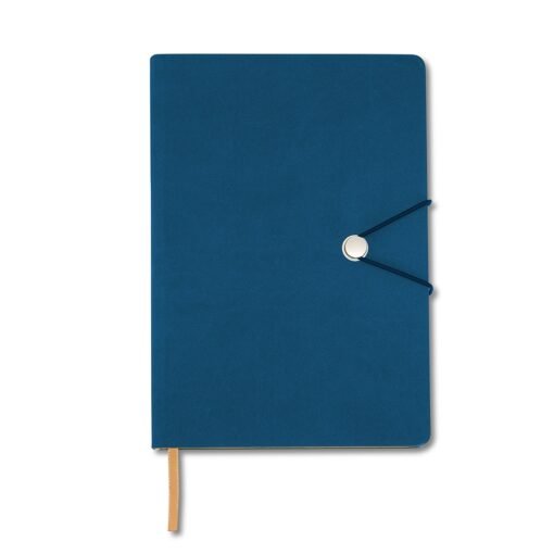 CADERNETA SINTÉTICA COM FECHO SPX-18519-AZU NA COR AZUL