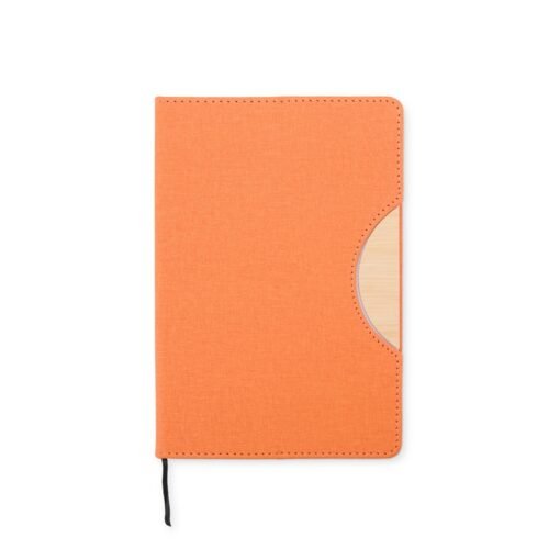 Caderneta Personalizada Bambu - Laranja | Brindes Brasil