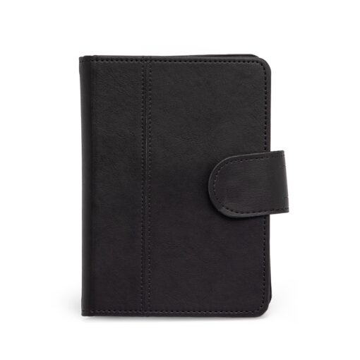 Caderneta Personalizada Para Empresas Em Couro Sintético na cor preto