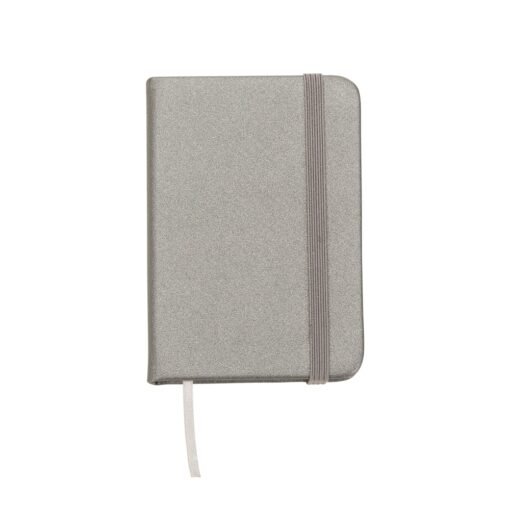 MINI CADERNETA SINTÉTICA BRILHANTE SPX-03024-PRA NA COR PRATA