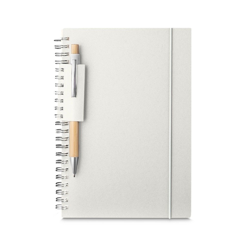 CADERNO A5 PAPEL RECICLADO SPX-15077-CRE NA COR BRANCO