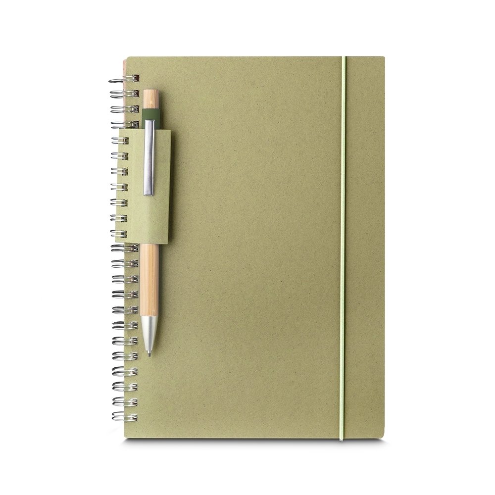 CADERNO A5 PAPEL RECICLADO SPX-15077-VD NA COR VERDE