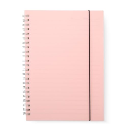 Caderno Com Logo A5 Plástico na cor rosa
