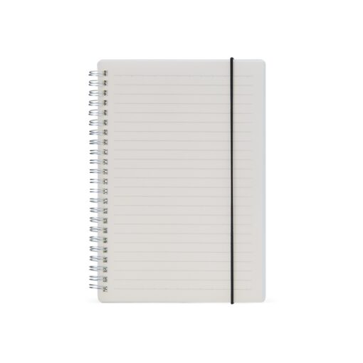 Caderno Personalizado Com Capa Plástica - transparente com detalhes em branco