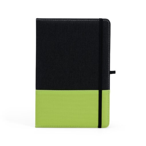 Caderno Com Logo A5 Poliéster - verde com detalhes em preto