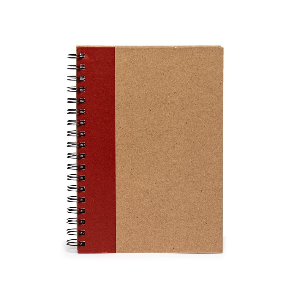CADERNO CAPA KRAFT LAMINADA SPX-15091 NA COR VERMELHO