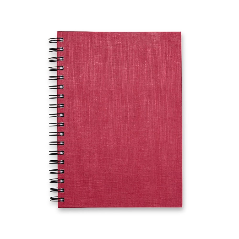 CADERNO CAPA LINHO SPX-15231 NA COR VERMELHO