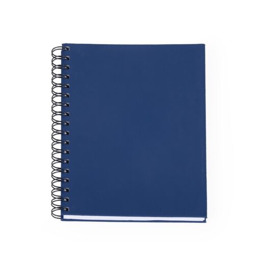 Caderno Para Brindes Capa Emborrachada - azul com detalhes em preto