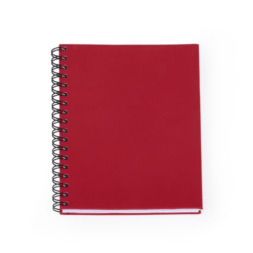 Caderno Personalizado Capa Emborrachada - vermelho com detalhes em preto