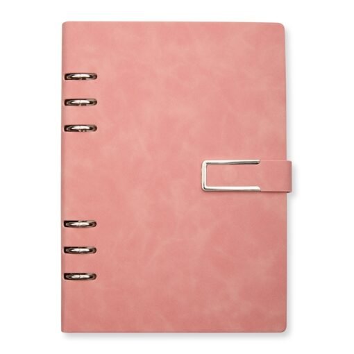 CADERNO FICHÁRIO PU SPX-08203-ROS NA COR ROSA
