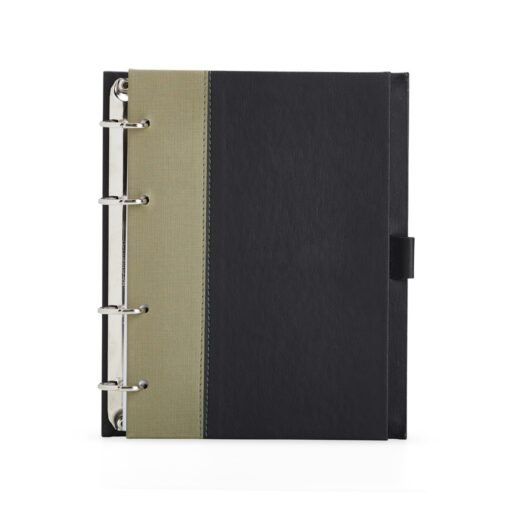 Caderno Personalizado Couro Sintético - Preto/Verde